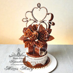 Emeletes Virágos Grillázs Torta - Kézműves Ajándék 