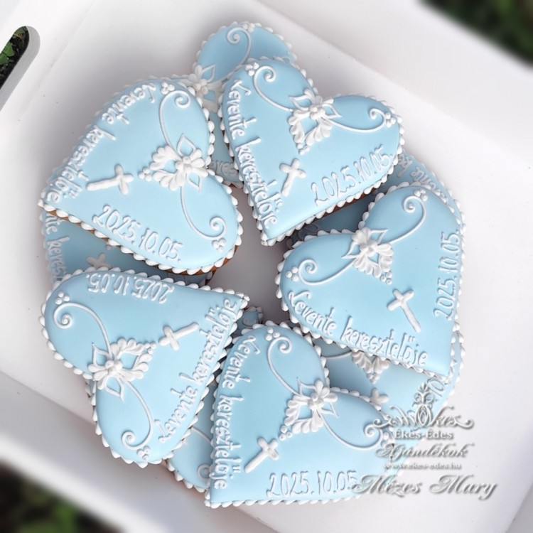 Égi Áldás – Személyre szabott keresztelői mézeskalács szív