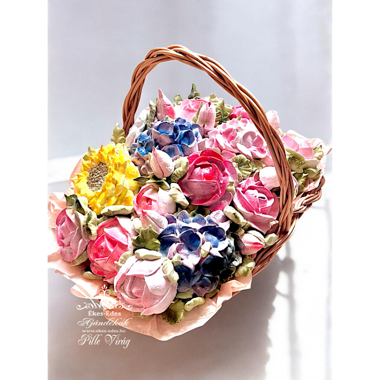 Virágoskert pillecukor kosár