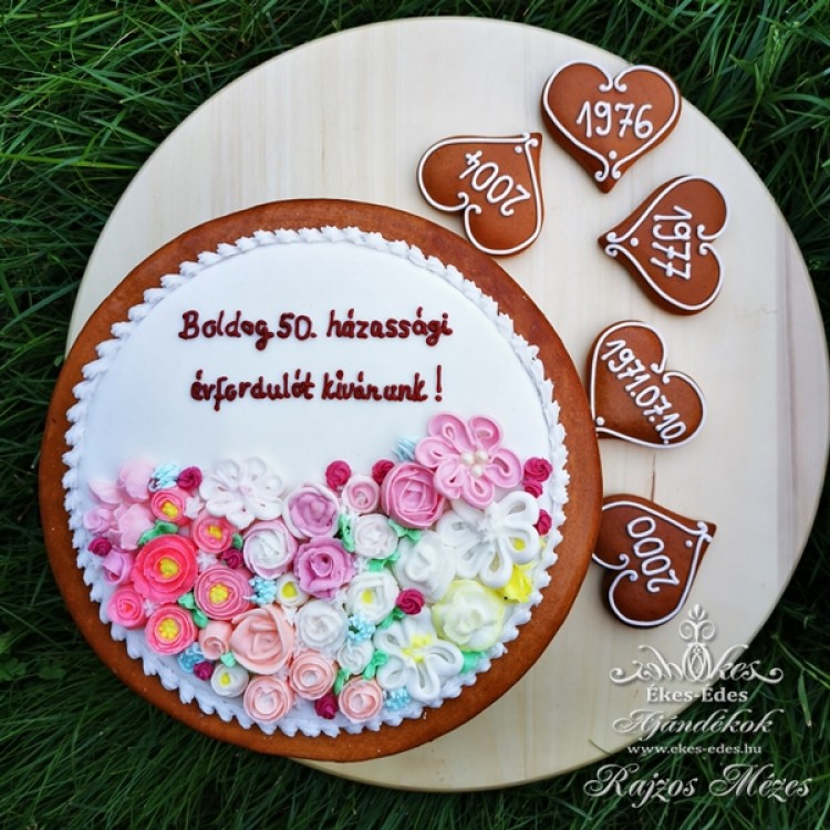 Pasztell virágos mézeskalács doboz 