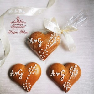 Kicsi szivecske köszönőajándék monogramokkal
