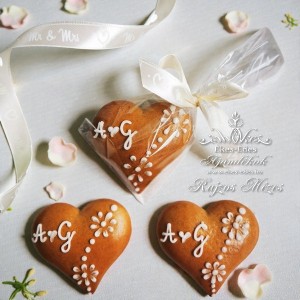 Kicsi szivecske köszönőajándék monogramokkal