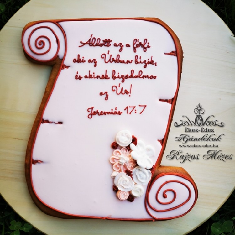 Pergamen feliratozható mézeskalács ajándék férfiaknak