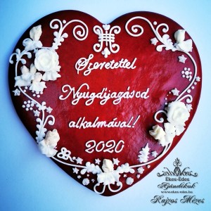 Piros nagy szív nyugdíjazás alkalmából