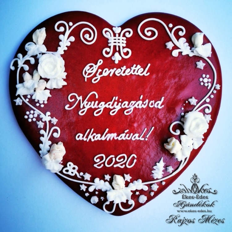 Piros nagy szív nyugdíjazás alkalmából