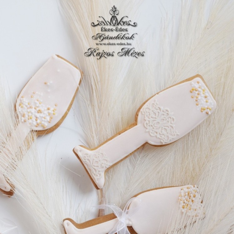 Pezsgős ünnepi mézeskalács dekoráció